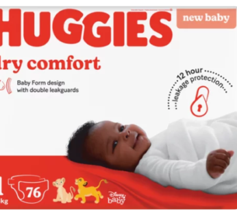 Huggies Dry Comfort Size 1 Disposable Diapers 76 Pack