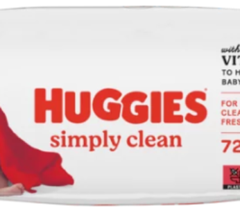 Huggies Simply Clean Baby Wipes 72 Pack