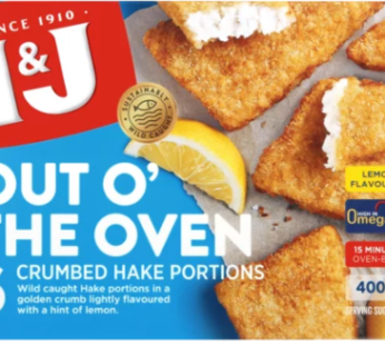 I&J Out O’ The Oven Frozen Lemon Crumbed Fish 400g