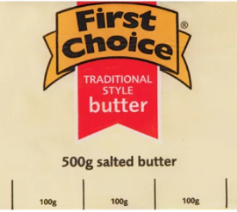 First Choice Traditional Style Salted Butter Brick 500g