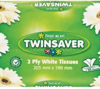 Twinsaver White Facial Tissues 90 Pack